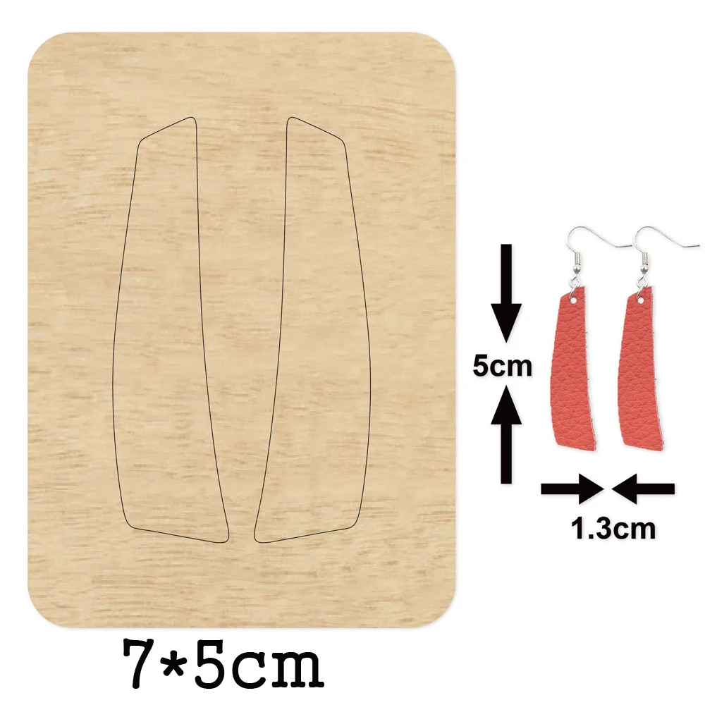 

A Pair of Symmetrical Strips Dangler Earrings Cutting Die Wooden Die Suitable for Common Die Cutting Machines on the Market 2020