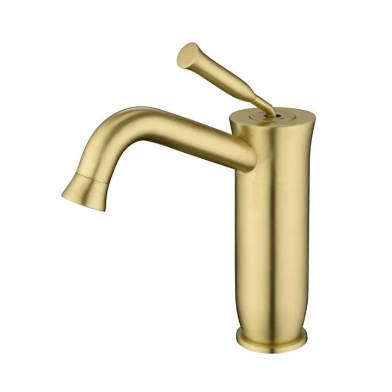 

Vidric New Arrival Brush gold/Chrome/Black Bathroom Basin Faucet Single Handle Mixer Tap Deck Mounted Hot And Cold Tap Sink Fauc