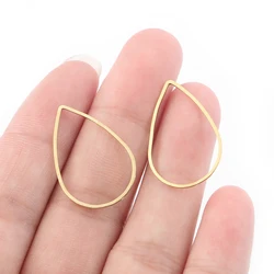 50pcs Raw Brass Hollow Waterdrop Charms Teardrop Frame Pendant For Diy Earring Necklace Jewelry Making Craft Accessories