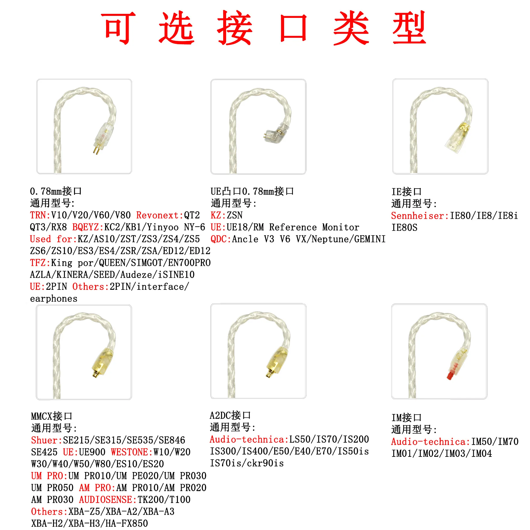 Cable de auriculares de interfaz Mmcx de 0,78 MM y 2 pines, Cable de Audio de alta fidelidad de 0,78mm, para Shure/KZ/TRN /UE /BL03 /BL05