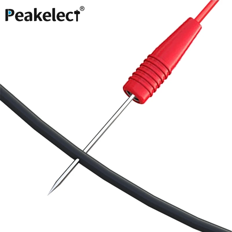 Peakelect P1046 0.7mm Sharp Puncture Needles Piercing Wires with 2mm Inner-spring Socket for Electronic Elactrical Testing