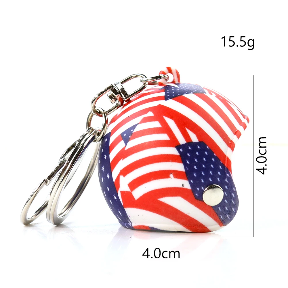 Motorcycle Helmet Keychain Star Flag Bee Kawaii Keyring DIY Doll Safety Hat Car Bag Pendant Accessory Kid\'s Toy Promotional Gift