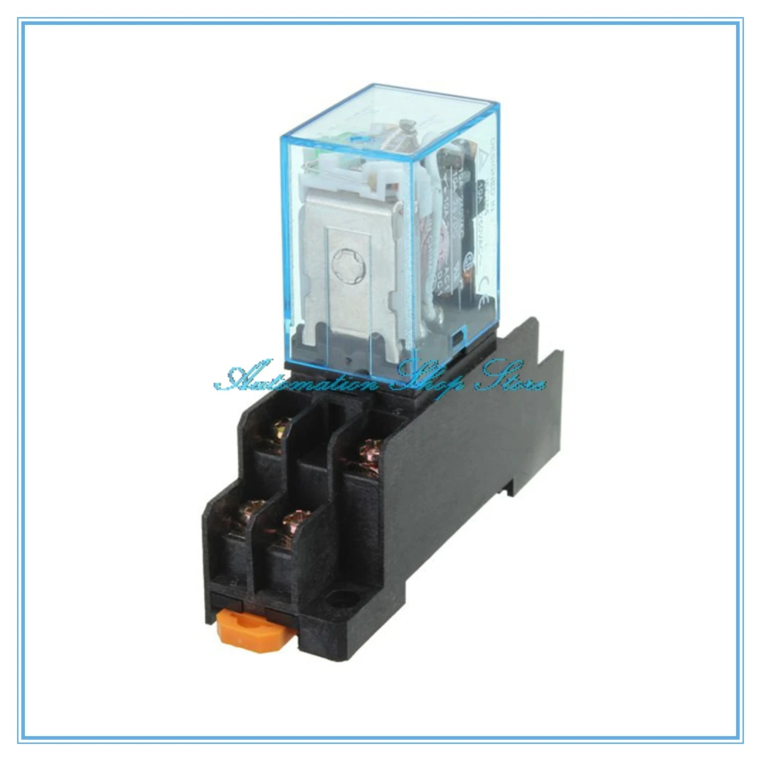 Brand New 10pcs DC12V 24V AC110V 220V 10A 8PIN Coil Power Relay DPDT LY2NJ HH62P With Socket Base