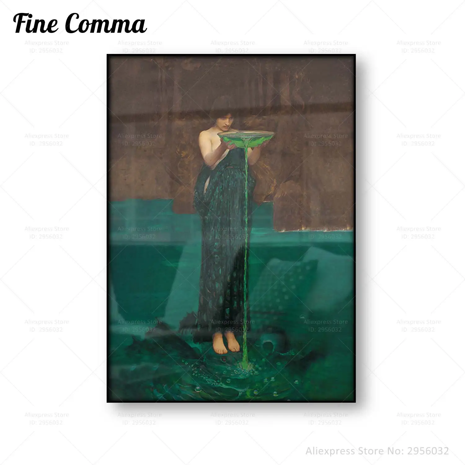 

Circe Invidiosa John William Waterhouse Vintage Painting Poster Witch Pagan Goddess Wall Art Canvas Print Mythological Wall Art