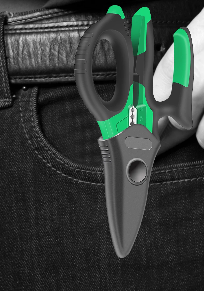 LAOA 6/7 Zoll Elektriker Schere 1,5-4 mm2 Drahtschneider Abisolieren Elektrodraht 1,5-4 mm2 Schneidklemme Crimpen Edelstahl – Detail 13