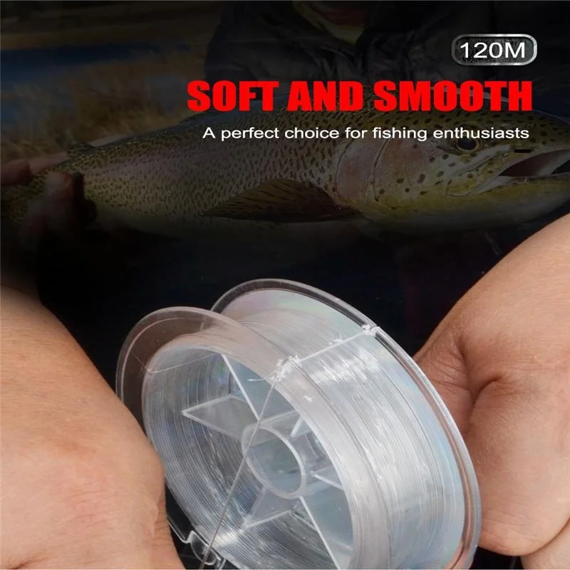 FLYSAND 120M Fluorocarbon Coating Fishing Line 0.20mm-0.60mm 7.15LB-45LB Carbon Fiber Leader Line Lure Wire Sinking Line Japan