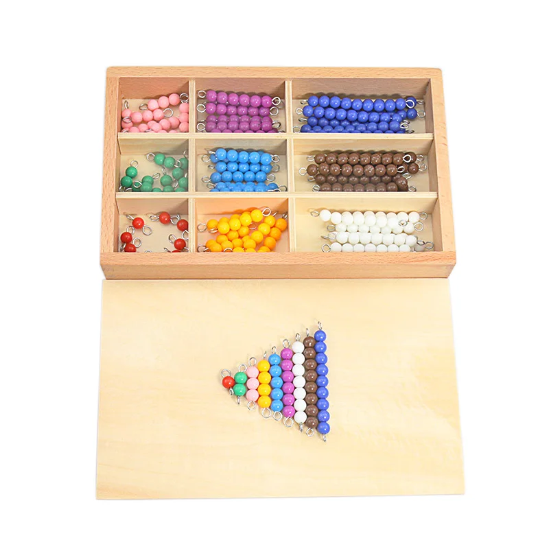 Montessori Math Toys Colorful Checker Board Colored Beads 9 Colors Bead Early Educational Preschool Learning Toys for Children