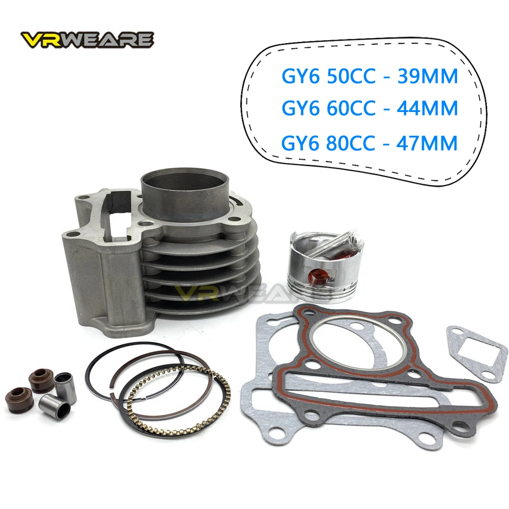 GY6 cylinder Kit 39mm 44mm 47mm Cylinder Piston Ring Set for 4 stroke Scooter Moped GY6 50 60 80 cm3