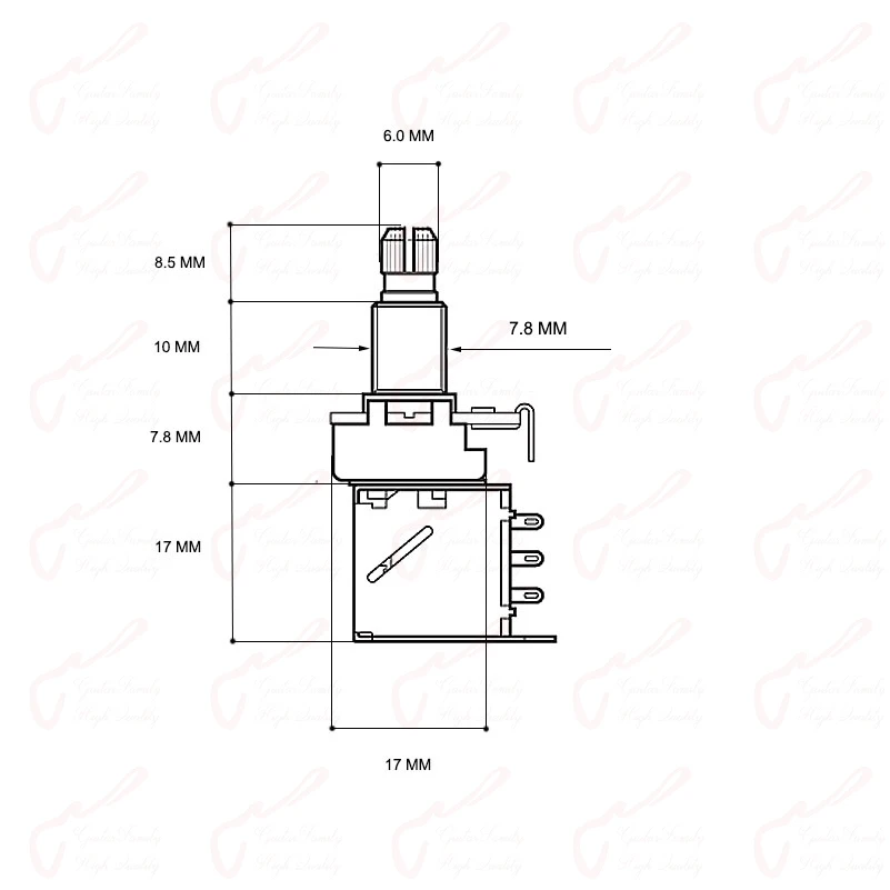 【Made in Korea】1 Piece Alpha  Push Pull  Potentiometer(POT)  For Electric Guitar Bass  25K/B50K/250K/500K Guitar Accessories