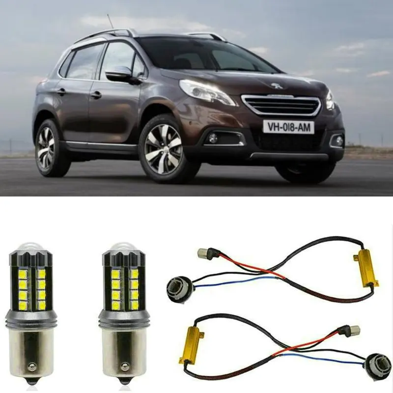 Fog lamps for  PEUGEOT  2008 I CU  Estate Stop lamp Reverse Back up bulb Front Rear Turn Signal error free 2pc