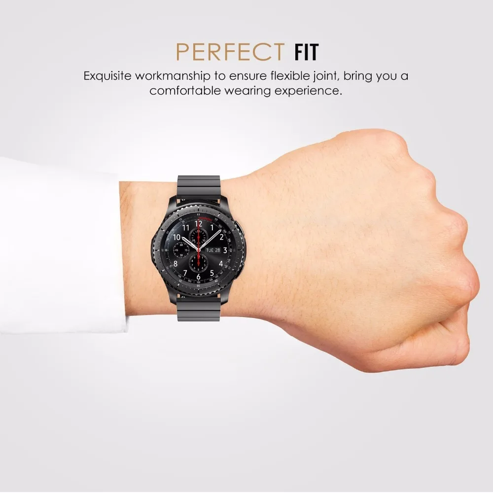 18มม.20มม.22มม.นาฬิกาสายคล้องคอสำหรับSamsung S3 Galaxy Watch3 41มม.45มม.สแตนเลสสมาร์ทนาฬิกาสร้อยข้อมือ