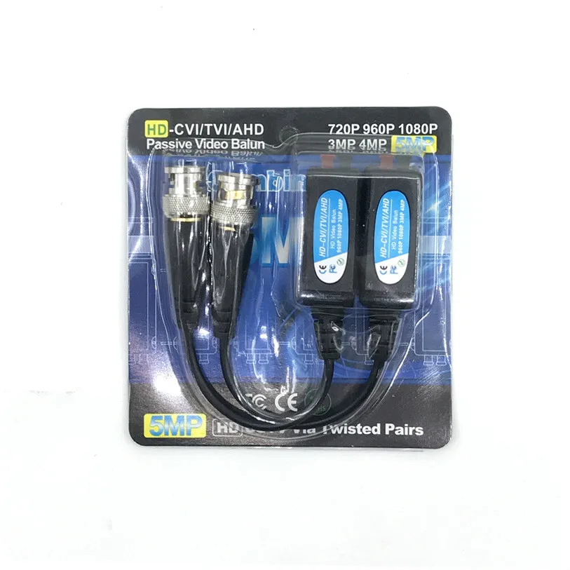 CCTV Accessories Passive HD 5MP BNC Video Balun Passive Twisted Pair Transmitter AHD/CVI/TVI/CVBS Camera Connector