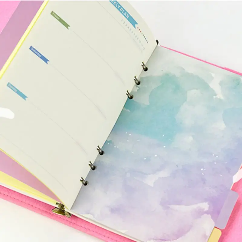 1ชุด Cherry Blossoms สไตล์ A5 A6หลวมโน้ตบุ๊ค Divider ดัชนีแยกไดอารี่กระดาษ Planner Binders โรงเรียนนักเรียน