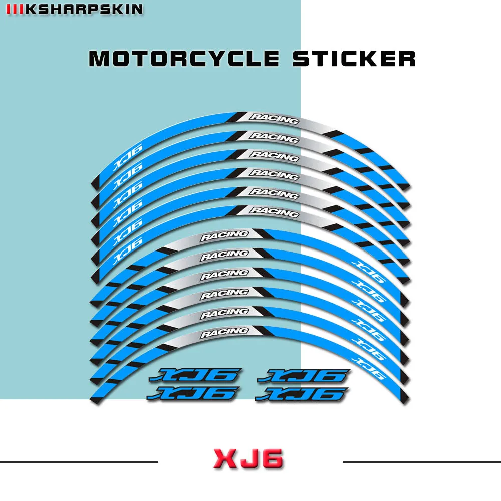 

12 reflective wheel rim stickers wheel hub with color decals for Yamaha XJ6