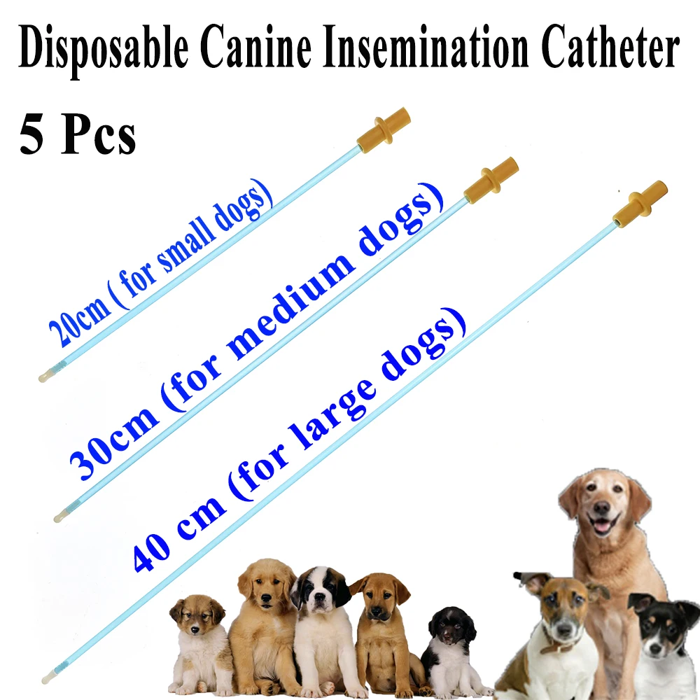 5PCS Canine Pet Dog Plastic Artificial Insemination Catheter Semen Injection Tube Disposable Sperm Deposition Deferent Duct