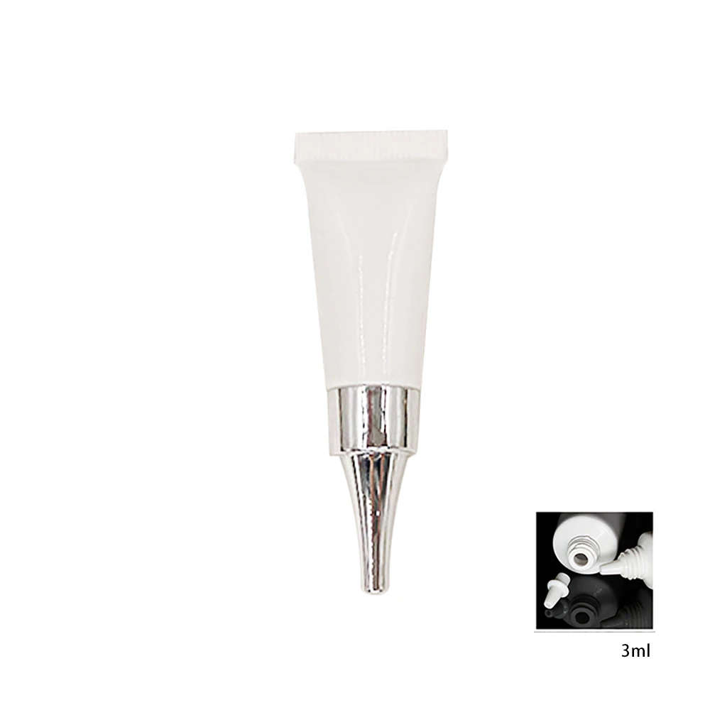

3ml Mini cosmetic sample packaging cream soft tube, white plastic squeeze eye cream cosmetic tube