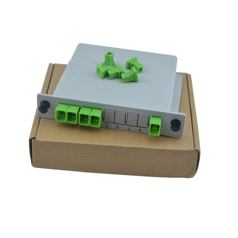 SC APC fiber optical splitter box, FTTH insert sheet optical coupler SC singlemode simplex plc