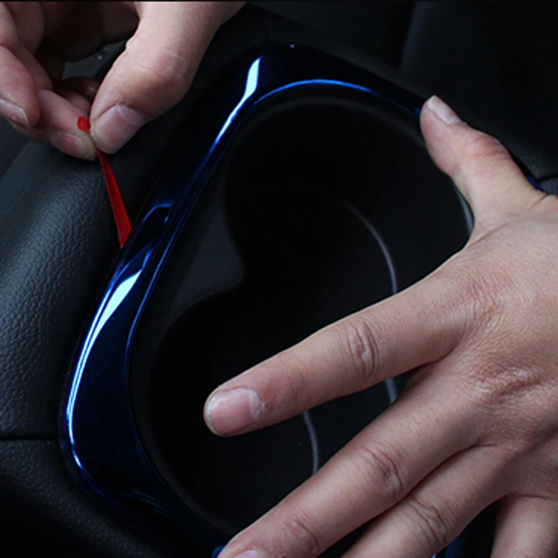 Rear Cup Holder Covers for Honda Civic 2016-2019 10th Gen Rear Cup Holder Decorative Frame Trim Sticker Car Interior Accessories