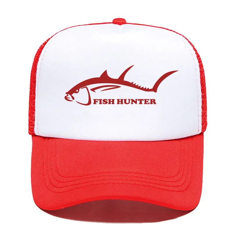 New Fish Hunter Baseball Cap Print Angling Women Men Unisex Parent-child Hats Mesh Visor Outdoor Sun Hat