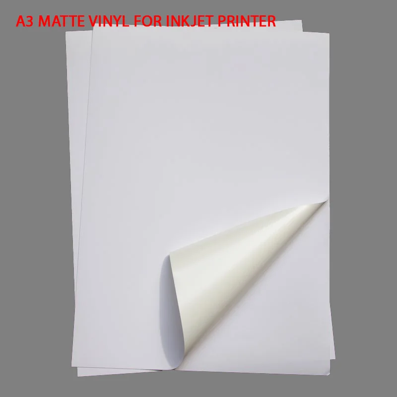 A3 Blank Waterproof Sticker Paper Matte White Vinyl Label SPECIAL for Inkjet Printer