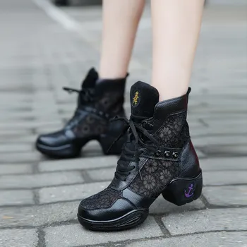 נעלי ריקוד לנשים כיכר סנדלי נעלי אישה עור רך בלעדי מודרניות לנשימה סיילור ספורט נשים מגפי נטו