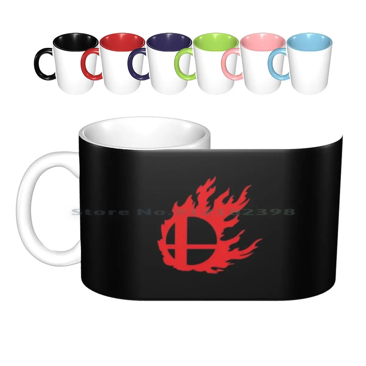 Super Smash Bros Flame Symbol Ceramic Mugs Coffee Cups Milk Tea Mug Super Smash Bros Flame Super Smash Bros Fire Super Smash