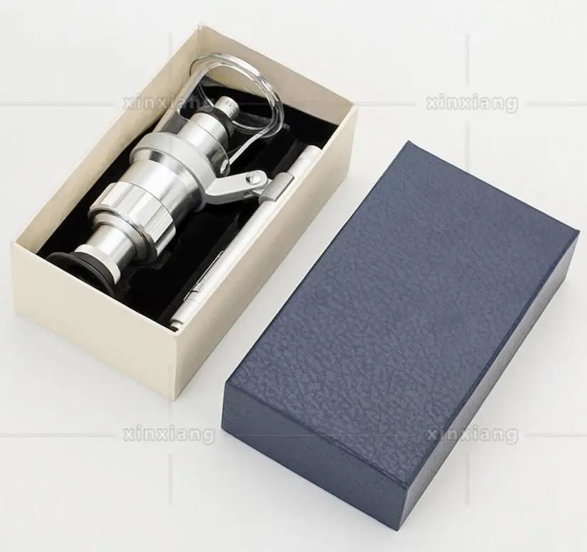 60X LED مضيئة مجهر الجيب المكبر اليشم تقييم العدسة مجوهرات جوهرة تحديد عدسة مكبرة مع مقياس القراءة