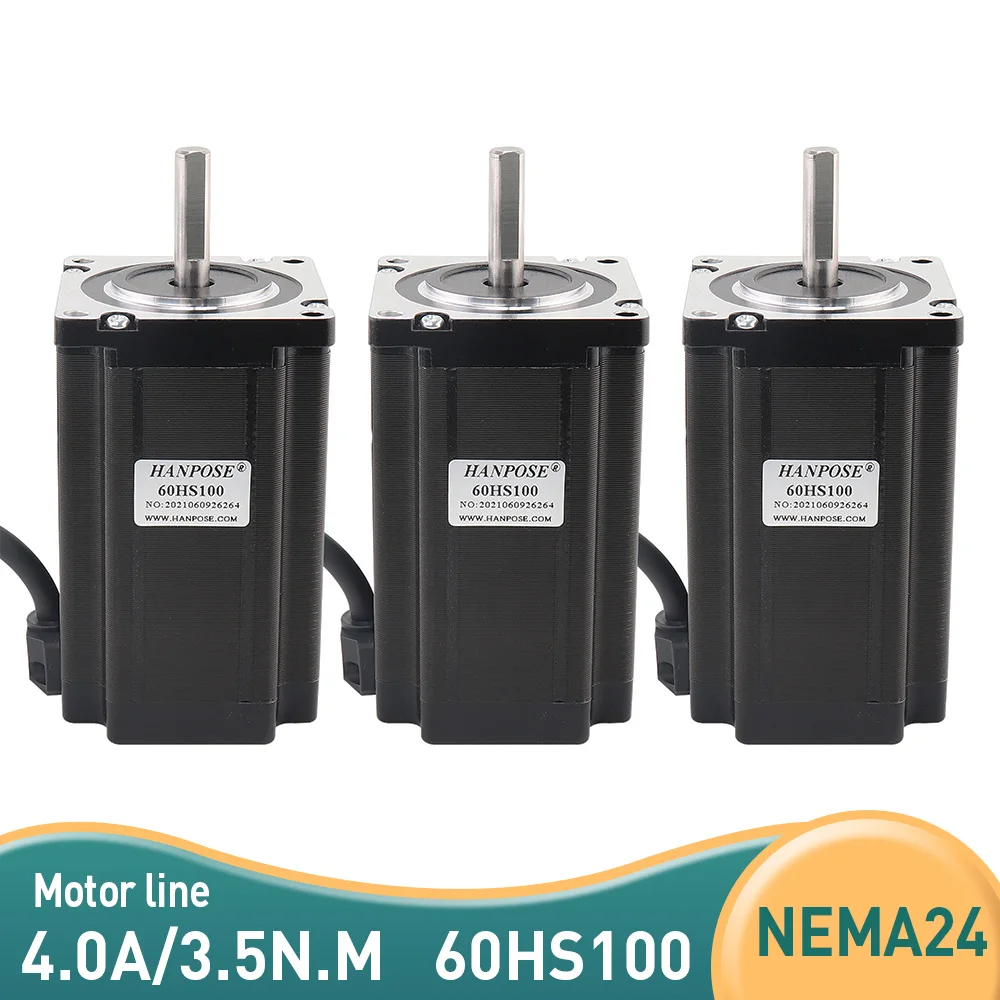 

3PCS 60HS100 4.0A 3.5N.M High torque Low noise Nema24 Stepper Motor 4-lead 1.8 degrees 60 Series motor for 3D printer accessorie