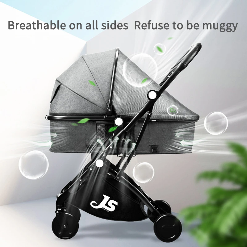 

Baby Stroller Can Sit And Recline Baby Stroller Lightweight Folding Newborn Shock Absorbing Two Way High Landscape Children