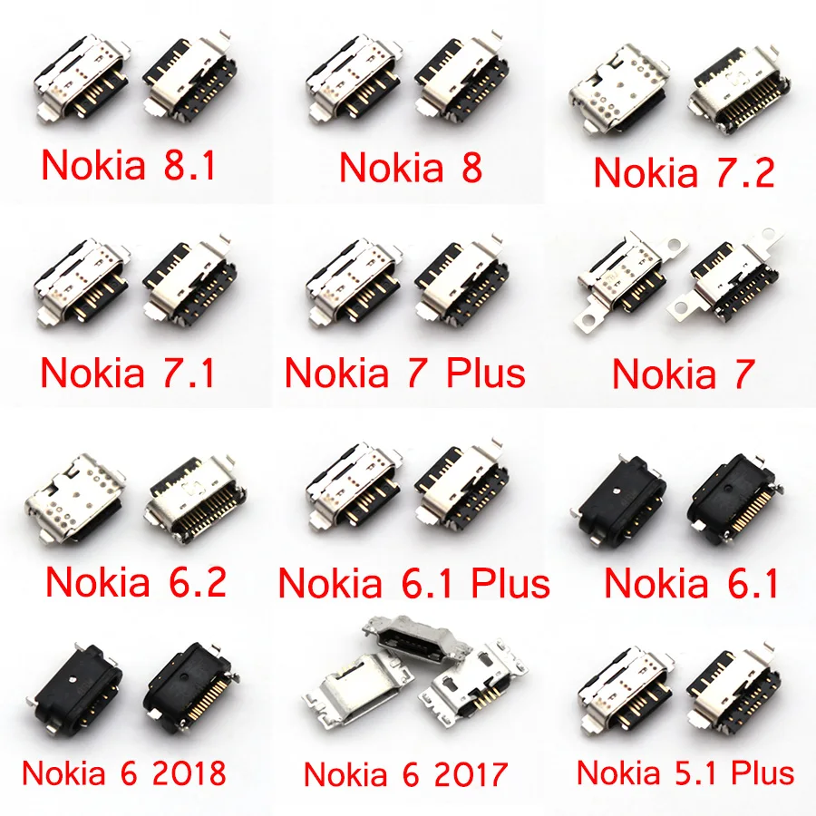 1pc Type C Charger Connector Mini Micro USB Dock Charging Port For Nokia 5.1 6.1 7 Plus 8.1 8 7.2 7.1 6.2 6 2017 2018