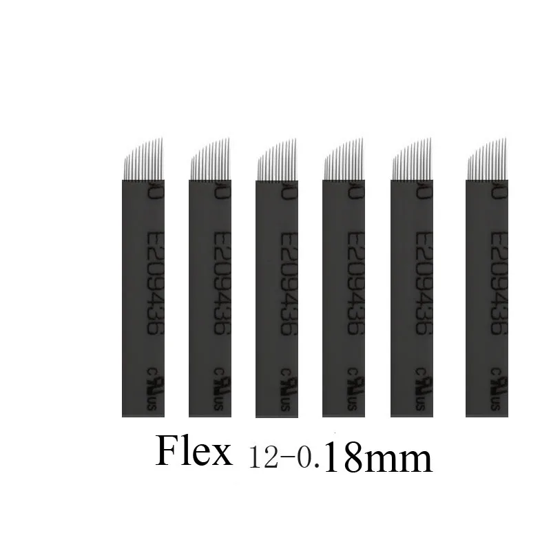 0.18mm Flex 12 Nano Tattoo Needles Microblading Needle Blade Laminas 12 Permanent Makeup Eyebrow Eyebrow tebori agulhas