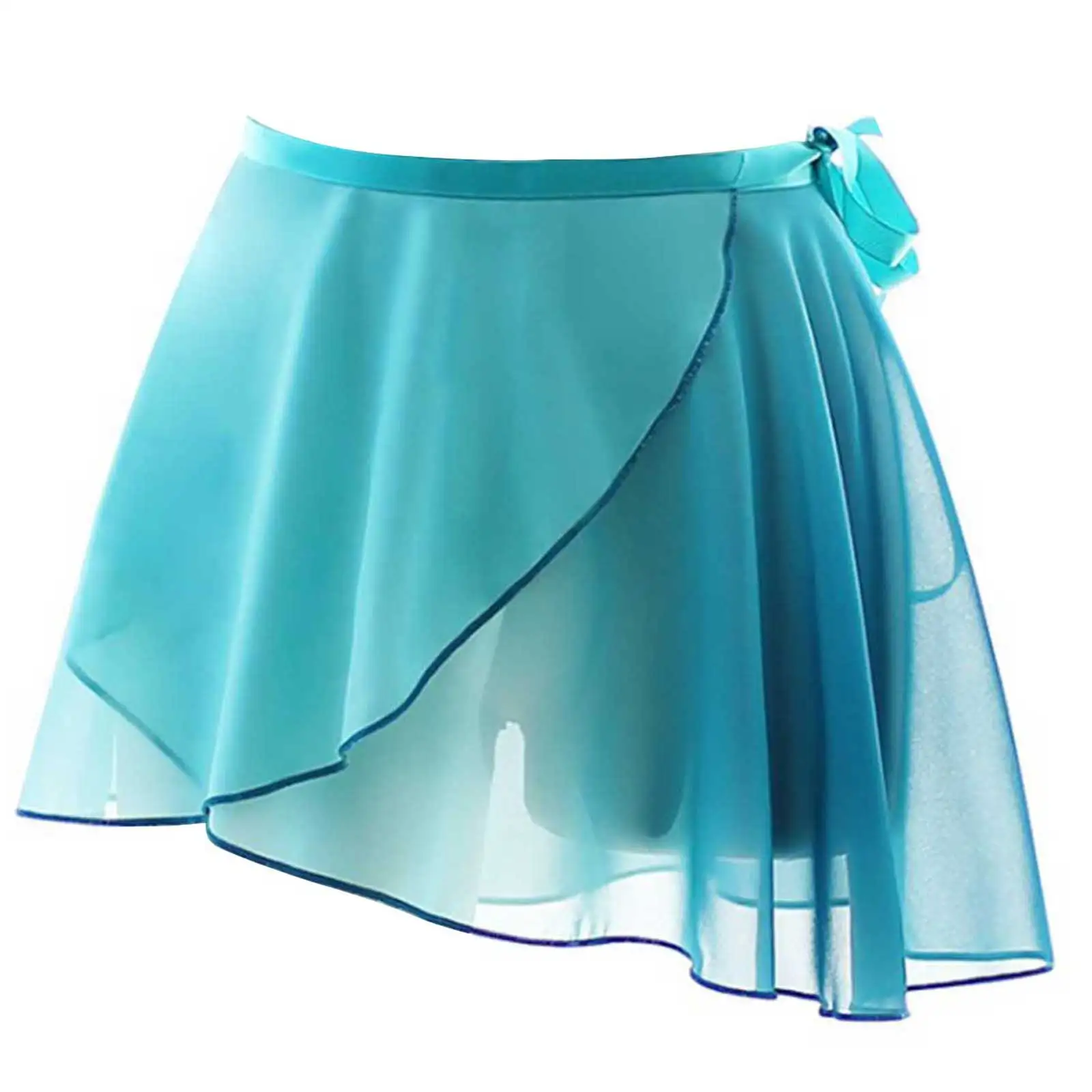 Womens Girl Chiffon Ballet Dance Wrap Skirts Mesh Ballet Clothing Dancing Training Skirted Jersey Gymnastics Costume Bottoms