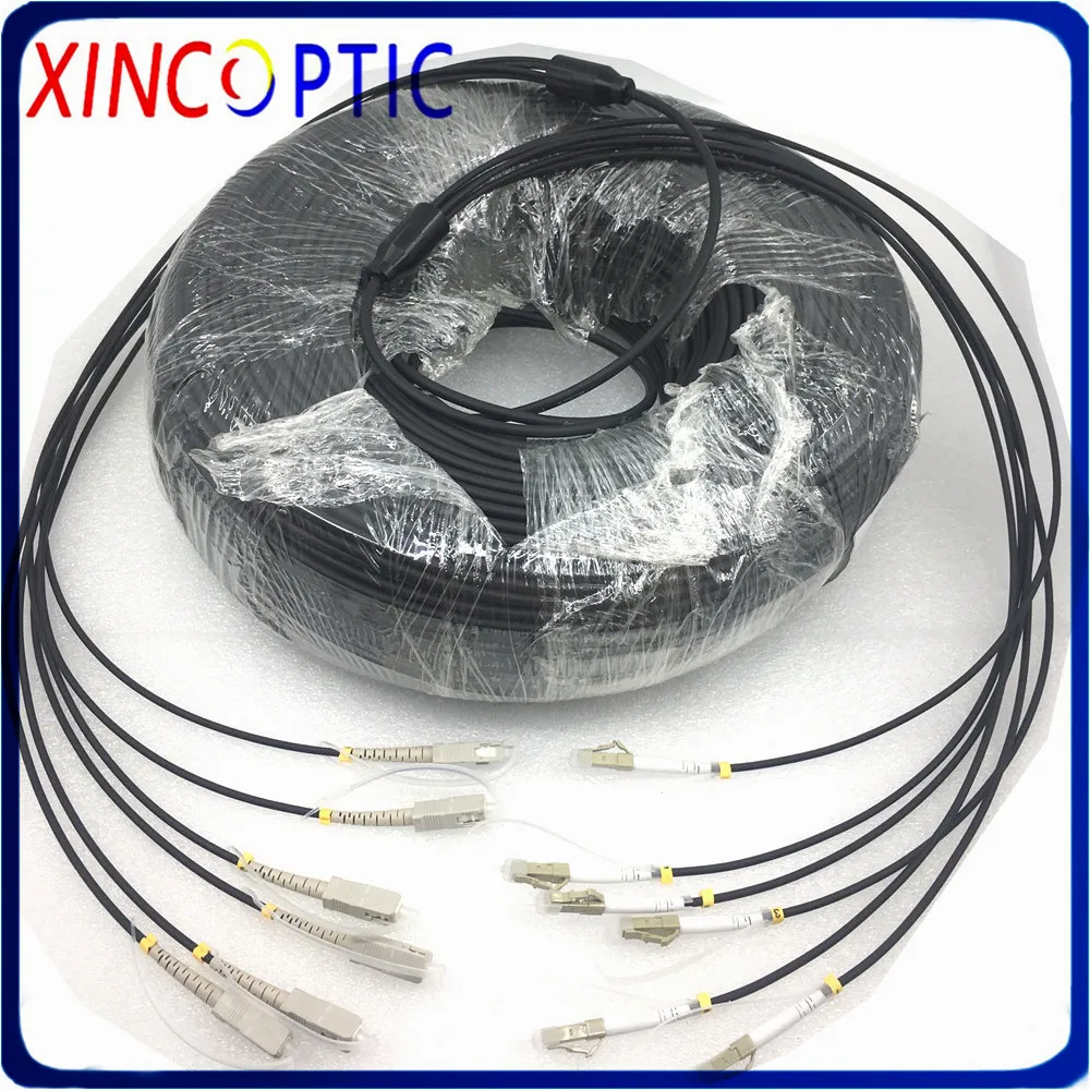 6 core 10M Armored Patch Cord Jumper SC-LC LC-SC Multimode 62.5/125 OM1 50/125 OM2 6 Cores MM Armored Optical Fiber Jumper Cable