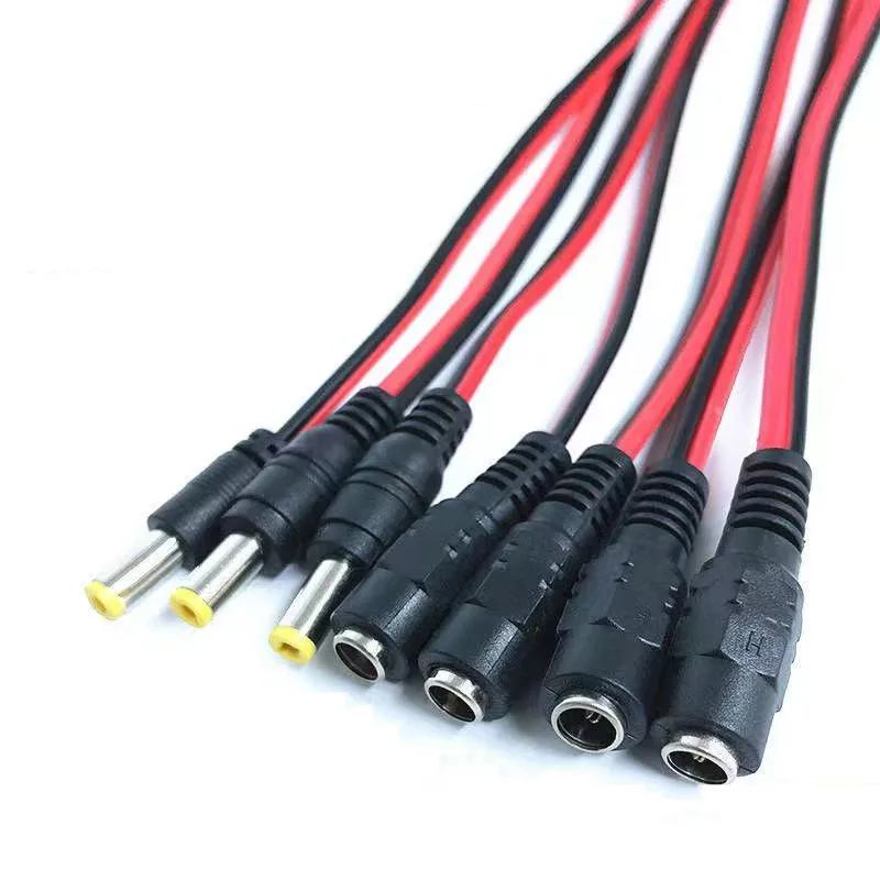 1/5/10pcs Male Female DC Power Connector 5V 12V 5.5x2.1mm Wire Cable Plug Adapter for TV Camera 5050 3528 LED Strip Tape Light