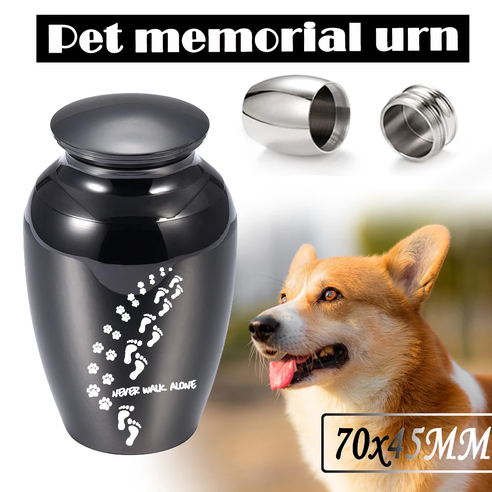 

Dog paw print/footprint aluminum alloy ashes holder to commemorate pet dog cremation urns keepsake funeral commemoration