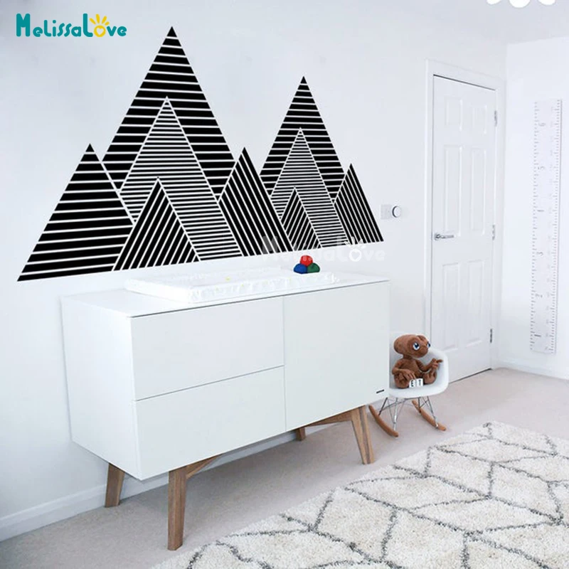 Gemetric Art Moutain Decal Popular Woodland Nursery Bedroom Living Room Home Decor Removable Vinyl Wall Sticker BD478