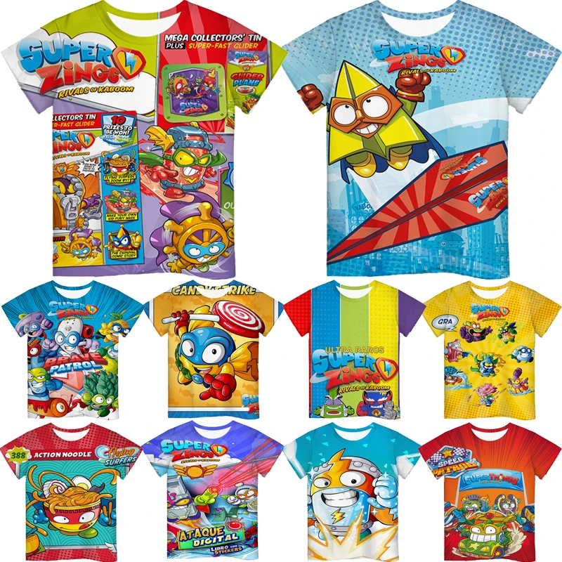 Summer Children 3D Print Super Zings T-shirt Kids Superzings Series 6 T Shirt Boys Girls Cartoon Anime Tee Tops Toddler Tshirt