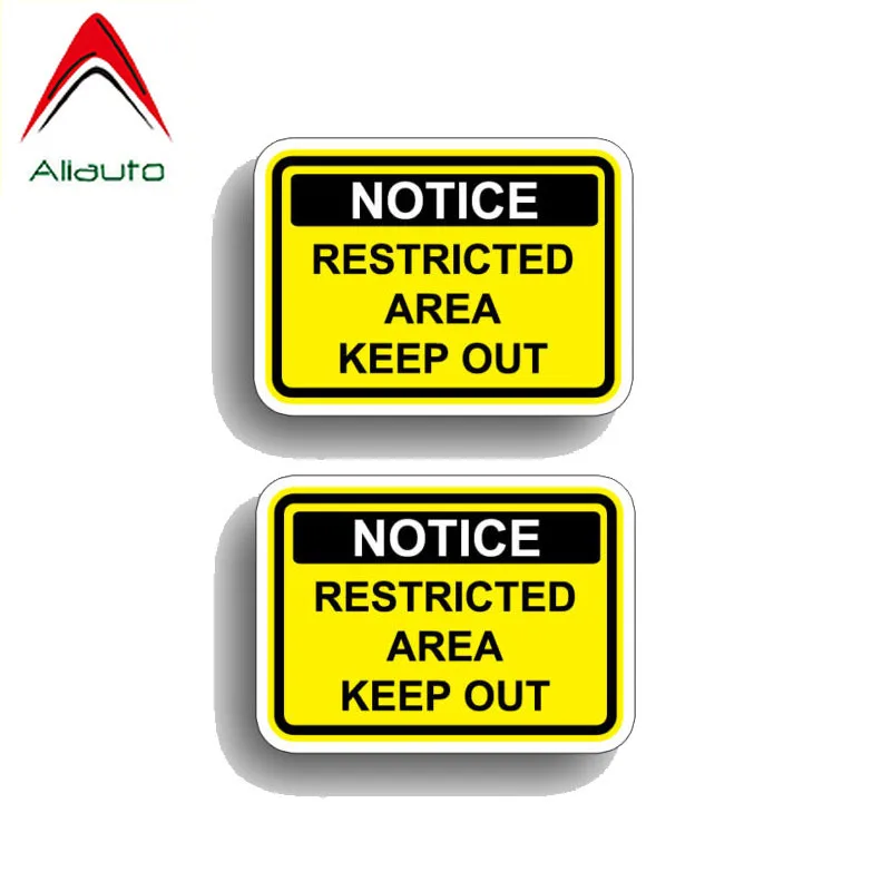 Aliauto 2 X Funny Car Stickers Restricted Area Keep Out Notice Accessories PVC Decal for W211 Mercedes Benz Accessories,10cm*7cm