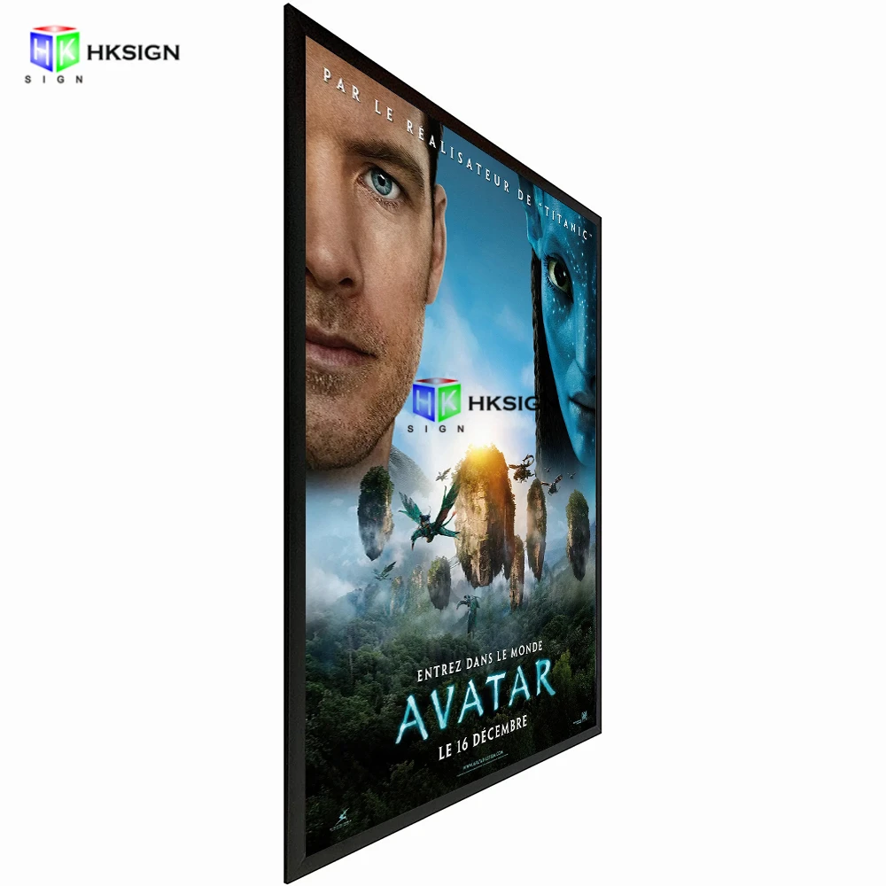 Wall Mount Movie Posters 27X40 Led Movie Poster Frame Advertising Light Box Sign Holder Display