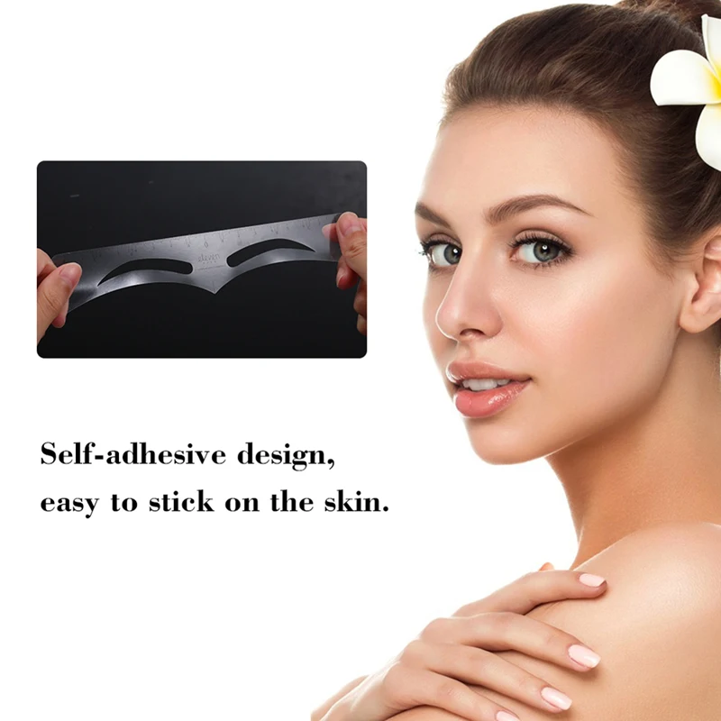 50PCS Einweg Augenbraue Herrscher Aufkleber Klebstoff Microblading Augenbraue Tattoo Stirn Styling Mapping Guide Permanent Make-Up-Tool – Detail 1
