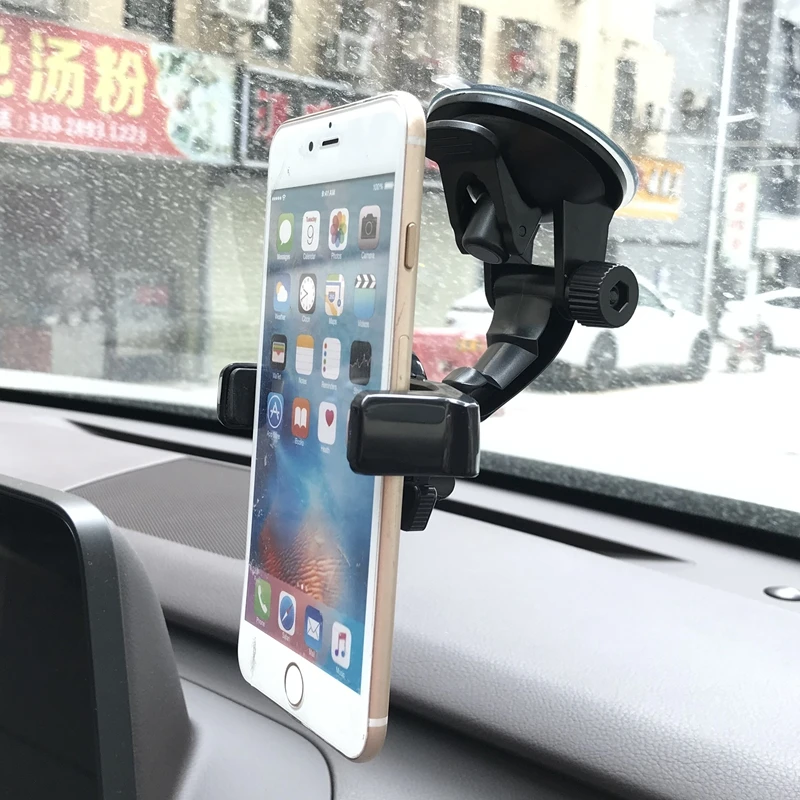 BEAUTYMAX Car Phone Holder Windshield Window Display Car Phone Holder Extendable GPS Stand Mount Support 360 Rotatable