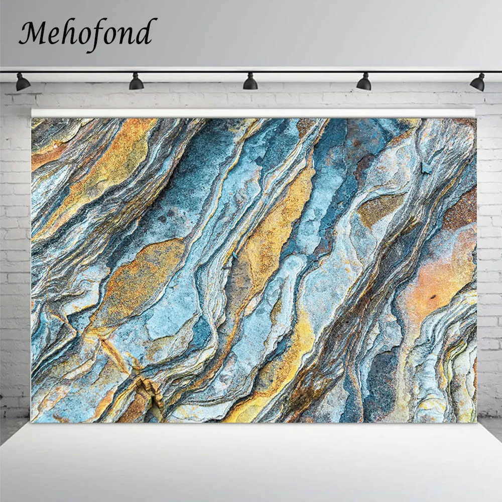 Mehofond Photography Background Gold Blue Rock Marble Texture Children Baby Portrait Food Pet Photo Backdrop Studio Photozone