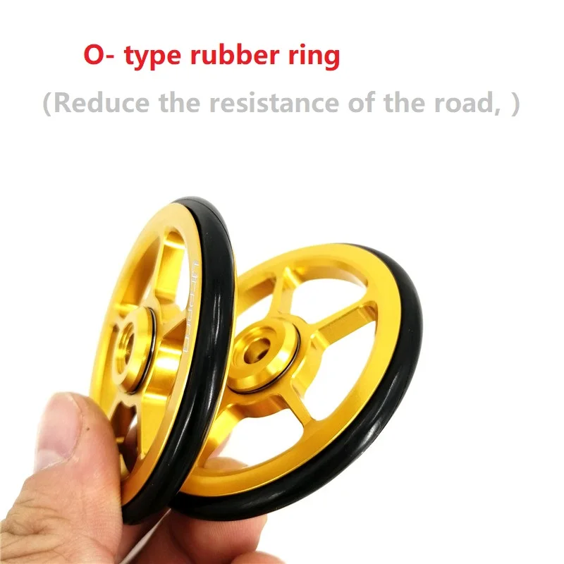 Litepro Aluminum Alloy CNC O-Type Rubber Easywheel For Brompton Folding Bike Rear Racks Easy Wheel