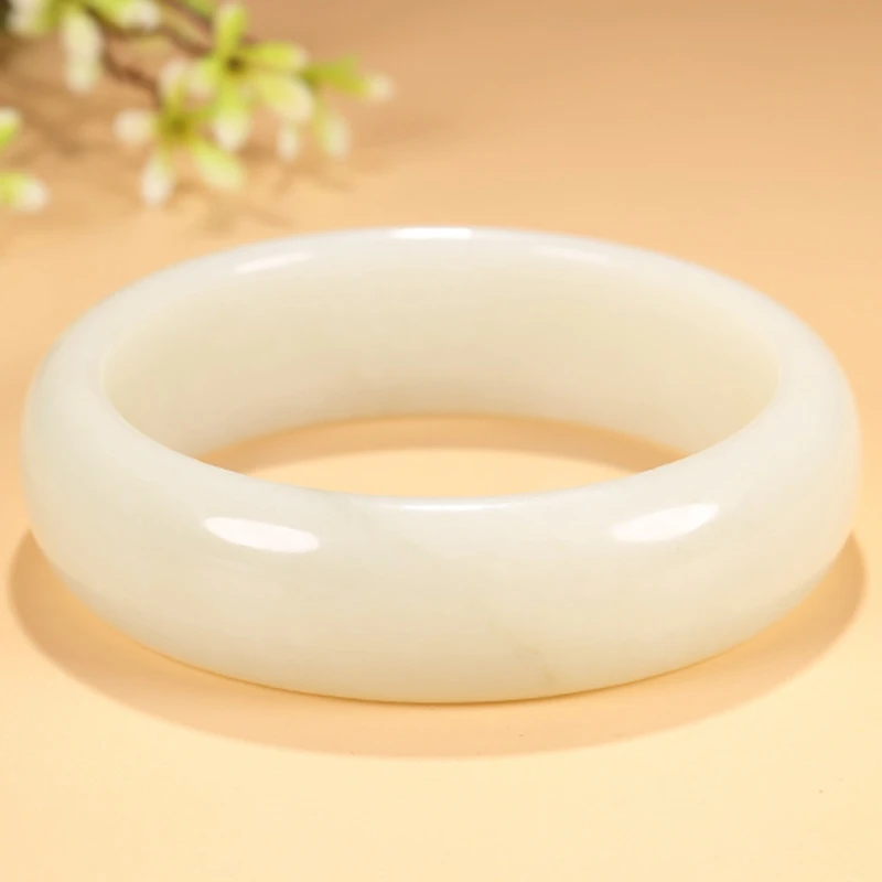 

Natural Hetian Jade and White Jade 54-62mm Bracelet Elegant Princess Jewelry Gift for Mom and Girlfriend