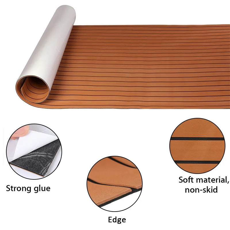 Self-Adhesive Foam Teak Decking EVA Foam Marine Flooring Faux Boat Decking Sheet Accessories Marine 600x2400x5mm