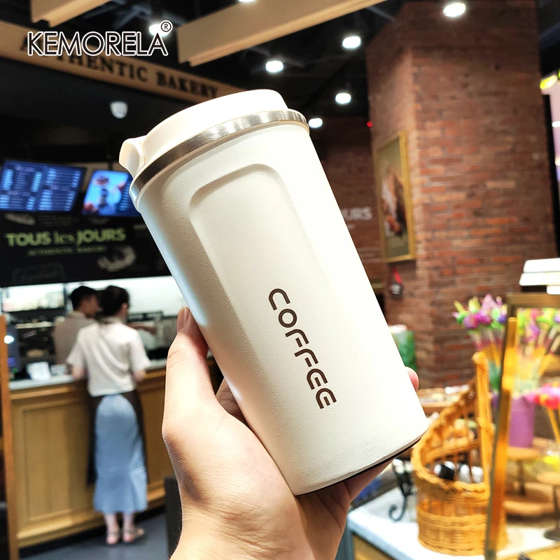 380ml/510ml Stainless Steel 304 Coffee Milk Thermos Mug Portable Car Vacuum Flasks Travel Thermo Portable Cup Water Bottler