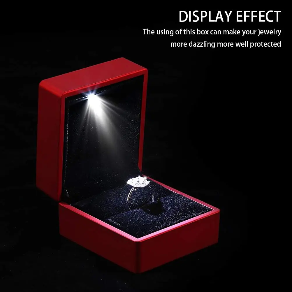 LED Ring Box Creative Illuminated Ring Box for Marriage Proposal Ring Box with LED Interior Lighting for Engagement Wedding