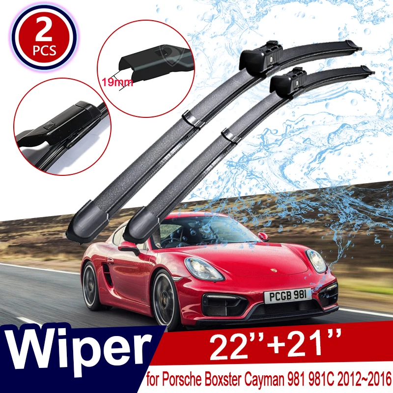 

for Porsche Boxster Cayman 981 981C 2012~2016 2013 2014 2015 Car Wiper Blades Front Windscreen Windshield Wipers Car Accessories