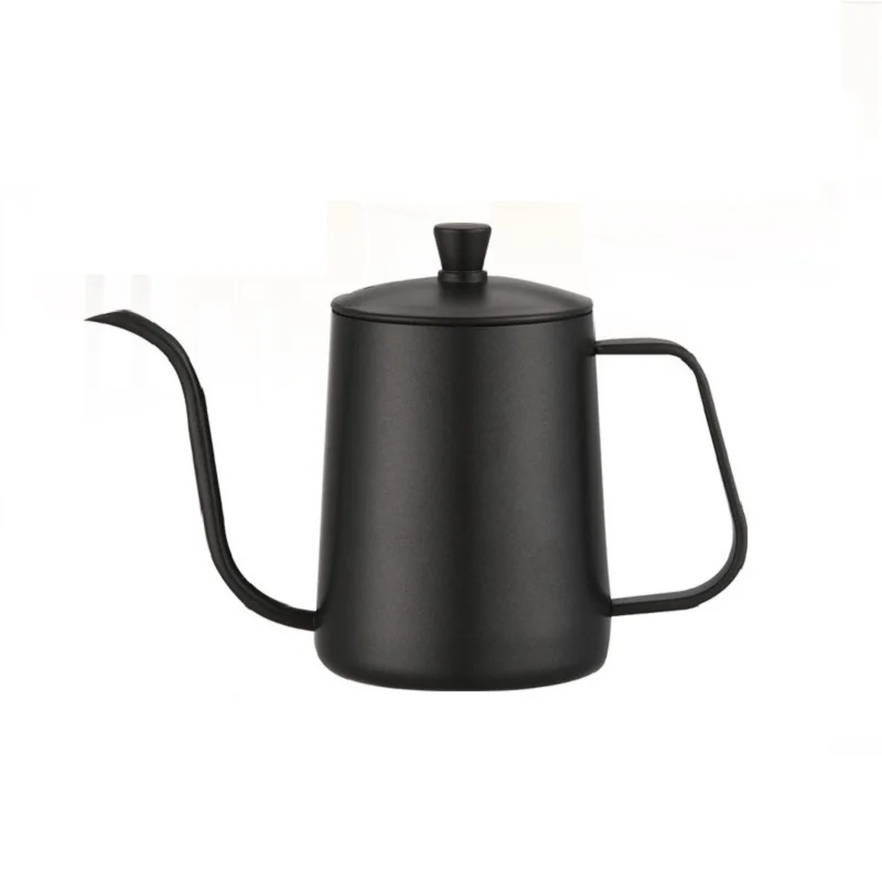 350ml 600ml Silver Black Stainless Coffee Kettle Coffee Long Mouth Kettle Drip Pot