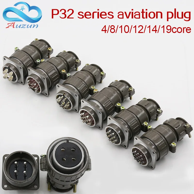 Aviation Plug Socket Round Connector P32 Series 4.8.10.12.14.19Core Diameter 32MM